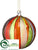 Ball Ornament - Red Green - Pack of 4
