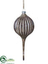 Silk Plants Direct Mercury Glass Finial Ornament - Brown Antique - Pack of 4