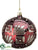 Tapestry Damask Glass Ball Ornament - Burgundy Gold - Pack of 2