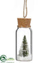 Silk Plants Direct Snowed Tree Ornament - Green White - Pack of 12