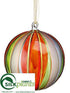 Silk Plants Direct Ball Ornament - Red Green - Pack of 6