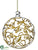 Glass Ball Ornament - Gold Clear - Pack of 6