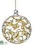 Silk Plants Direct Glass Ball Ornament - Gold Clear - Pack of 6