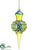 Modern Jewel Tones Glass Finial Ornament - Peacock - Pack of 2