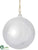 Glass Ball Ornament - Silver White - Pack of 6