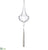 Glass Finial Ornament With Tassel - Clear Frosted - Pack of 4