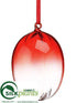 Silk Plants Direct Egg Ornament - Red Clear - Pack of 6