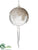 Snowed, Iced Glass Finial Ornament - White Clear - Pack of 6