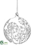 Silk Plants Direct Glass Ball Ornament - Clear - Pack of 6
