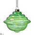 Silk Plants Direct Glass Bell Ornament - Green Iridescent - Pack of 4