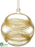 Silk Plants Direct Ball Ornament - Clear Gold - Pack of 6