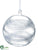 Ball Ornament - Clear Silver - Pack of 6