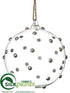 Silk Plants Direct Ball Ornament - Clear Silver - Pack of 1