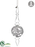 Silk Plants Direct Glass Laced Finial Ornament - Silver Clear - Pack of 6