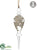Glass Laced Finial Ornament - Gold Clear - Pack of 4