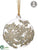 Glass Laced Ball Ornament - Gold Clear - Pack of 6