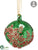 Glass Laced Ball Ornament - Gold Green - Pack of 6