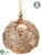 Glass Laced Ball Ornament - Gold Brown - Pack of 6