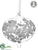 Glass Laced Onion Ornament - Silver Clear - Pack of 6
