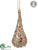 Glass Laced Teardrop Ornament - Gold Brown - Pack of 6