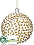 Silk Plants Direct Ball Ornament - Clear Gold - Pack of 6