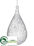 Silk Plants Direct Teardrop Ornament - Clear - Pack of 6