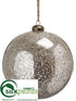Silk Plants Direct Ball Ornament - Silver - Pack of 6