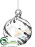 Silk Plants Direct Ball Ornament - Clear - Pack of 12