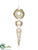 Finial Ornament - Clear Gold - Pack of 6