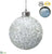 Glittered Glass Ball Ornament With Light - Clear Silver - Pack of 4