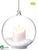 Glass Ball Ornament - White Clear - Pack of 6