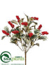 Silk Plants Direct Holly Bush - Red - Pack of 12