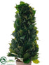 Silk Plants Direct Holly Cone Topiary - Green Ice - Pack of 2
