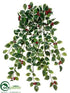 Silk Plants Direct Mini Holly Leaf Hanging Bush - Green Variegated - Pack of 12