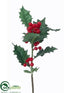 Silk Plants Direct Holly Spray - Green Red - Pack of 24