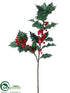 Silk Plants Direct Holly Spray - Green Red - Pack of 12