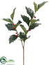 Silk Plants Direct Holly Spray - Green Red - Pack of 12