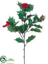 Silk Plants Direct Holly Spray - Variegated Red - Pack of 12