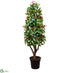 Silk Plants Direct Laurel With Berry Topiary Tree - Green Red - Pack of 1