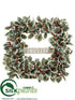 Silk Plants Direct Holly, Pine Cone Wreath - Green Brown - Pack of 1
