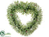 Silk Plants Direct Iced Heart Boxwood Wreath - Green Light - Pack of 4