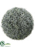 Silk Plants Direct Glittered Podocarpus Ball - Green Gray - Pack of 2
