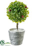 Silk Plants Direct Boxwood Ball Topiary - Green White - Pack of 6