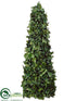 Silk Plants Direct Glittered Ivy Cone Topiary - Green - Pack of 2