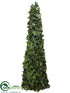 Silk Plants Direct Glitter Ivy Cone Topiary - Green - Pack of 2