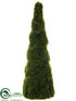 Silk Plants Direct Moss Topiary - Green Glittered - Pack of 2