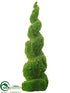 Silk Plants Direct Moss Swirl Cone Topiary - Green Glittered - Pack of 2