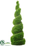 Silk Plants Direct Moss Swirl Cone Topiary - Green Glittered - Pack of 2