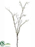 Silk Plants Direct Mini Leaf Twig Branch - Green Snow - Pack of 6