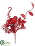 Silk Plants Direct Glitter Bird, Rose Hip Pick - Red - Pack of 36